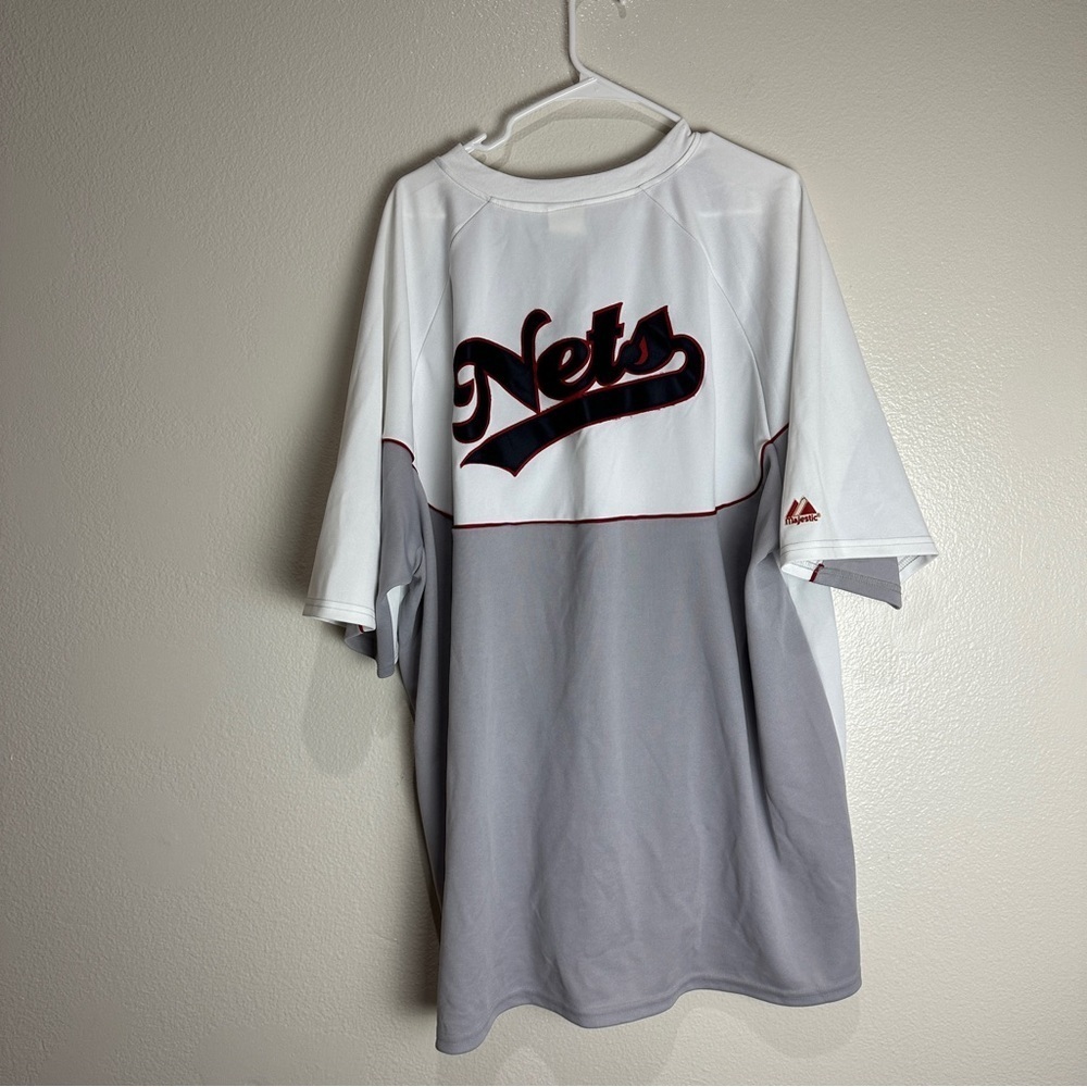 Majestic NBA Vintage Brooklyn Nets Warm Up Shirt Size 2X
